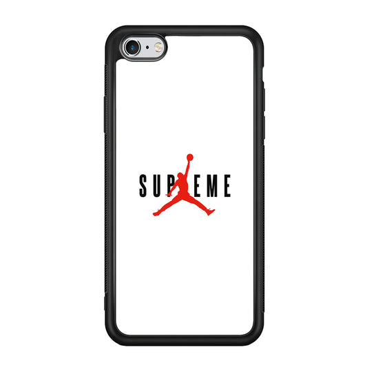 Jordan X Supreme White Background iPhone 6 Plus | 6s Plus Case-Rubber Black (2D Case)-Oxvistore