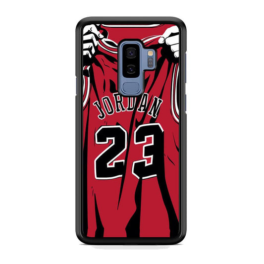 Jordan Jersey 23 Samsung Galaxy S9 Plus Case-Rubber Black (2D Case)-Oxvistore