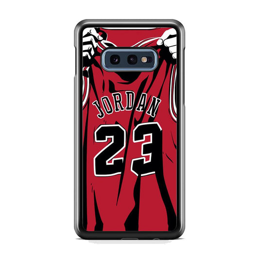Jordan Jersey 23 Samsung Galaxy S10E Case-Rubber Black (2D Case)-Oxvistore