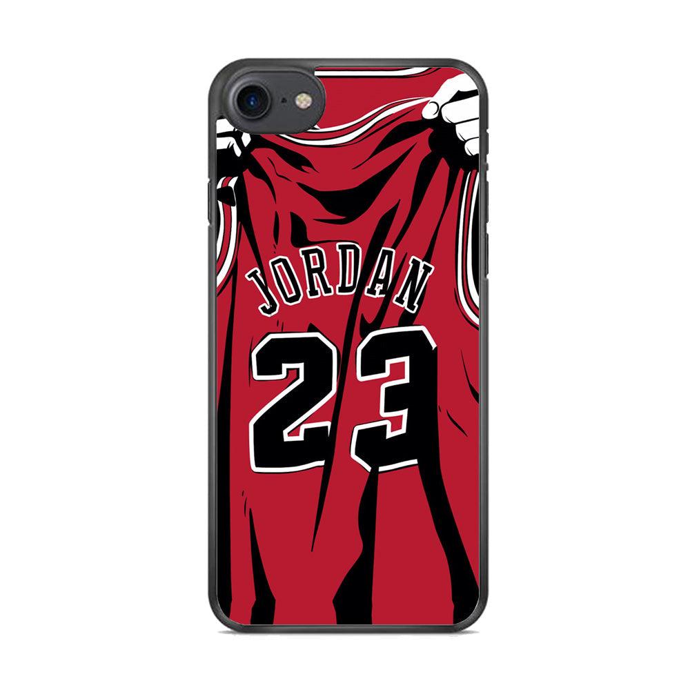 Jordan Jersey 23 iPhone 8 Case-Rubber Black (2D Case)-Oxvistore
