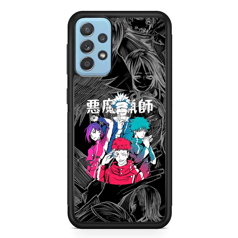 Jujutsu Kaisen Coloring Friendship Samsung Galaxy A72 Case-Rubber Black (2D Case)-Oxvistore
