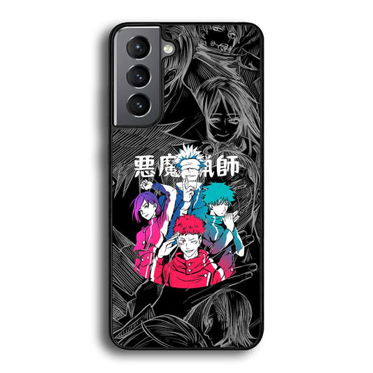 Jujutsu Kaisen Coloring Friendship Samsung Galaxy S22 Case-Rubber Black (2D Case)-Oxvistore