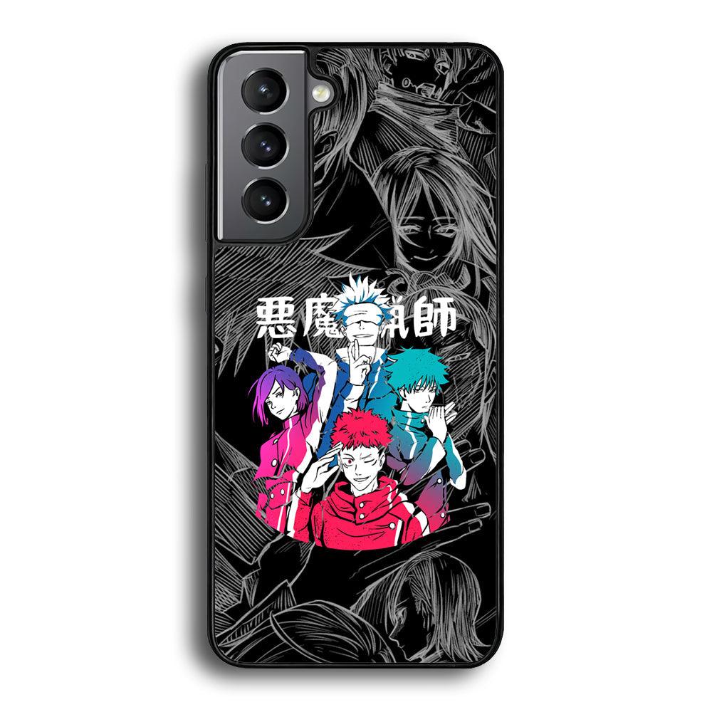 Jujutsu Kaisen Coloring Friendship Samsung Galaxy S23 Plus Case-Rubber Black (2D Case)-Oxvistore