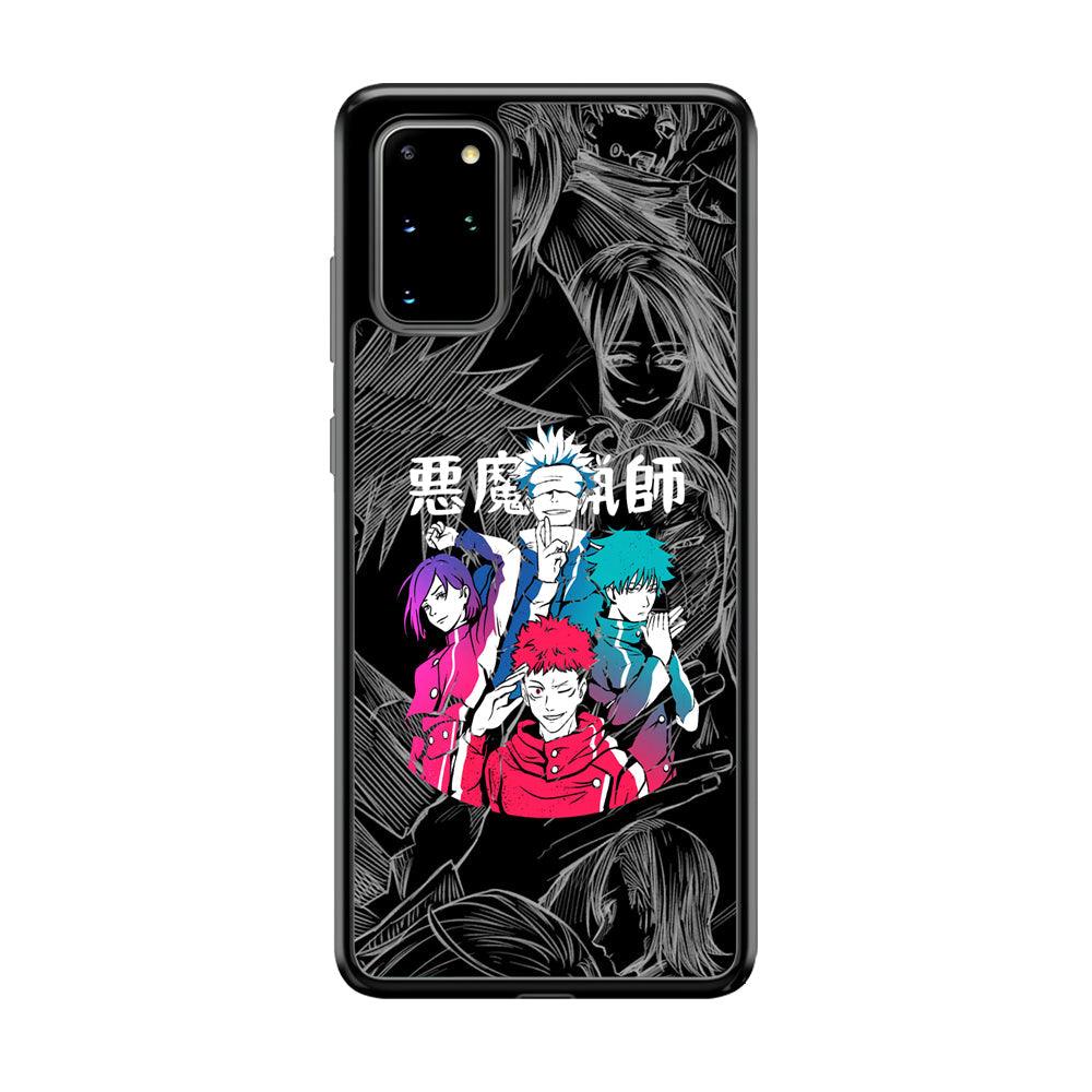 Jujutsu Kaisen Coloring Friendship Samsung Galaxy S20 Plus Case-Rubber Black (2D Case)-Oxvistore