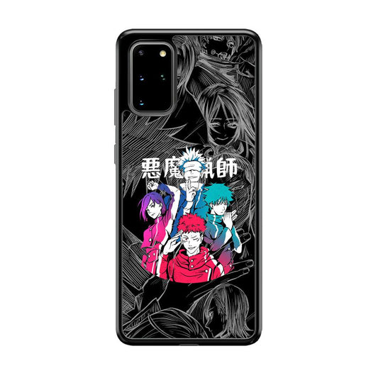 Jujutsu Kaisen Coloring Friendship Samsung Galaxy S20 Plus Case-Rubber Black (2D Case)-Oxvistore