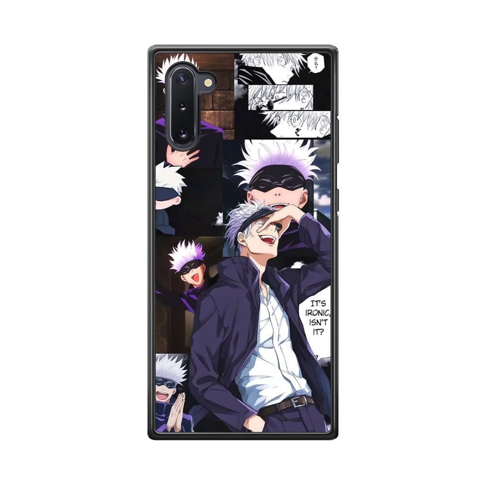 Jujutsu Kaisen Gojo Thinks Ironic Samsung Galaxy Note 10 Case-Rubber Black (2D Case)-Oxvistore