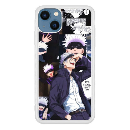 Jujutsu Kaisen Gojo Thinks Ironic iPhone 15 Plus Case-Oxvistore