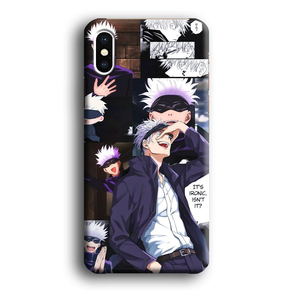 Jujutsu Kaisen Gojo Thinks Ironic iPhone X Case-Oxvistore