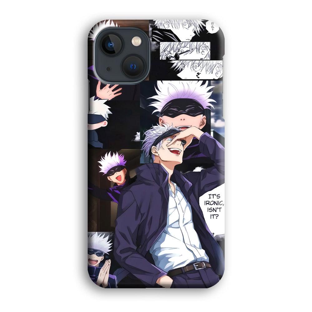 Jujutsu Kaisen Gojo Thinks Ironic iPhone 15 Plus Case-Oxvistore