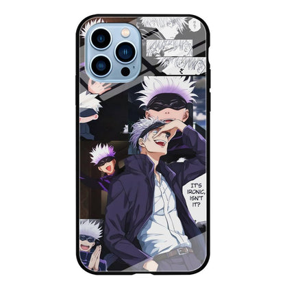 Jujutsu Kaisen Gojo Thinks Ironic iPhone 14 Pro Max Case-Oxvistore