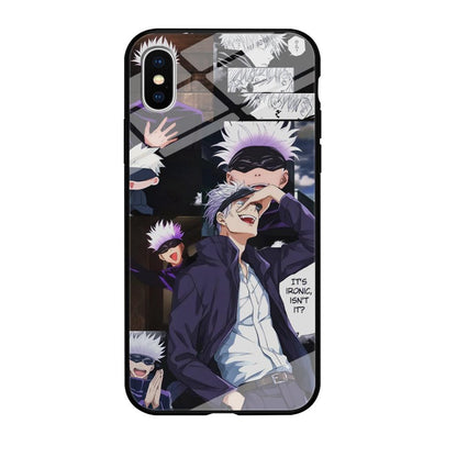 Jujutsu Kaisen Gojo Thinks Ironic iPhone X Case-Oxvistore