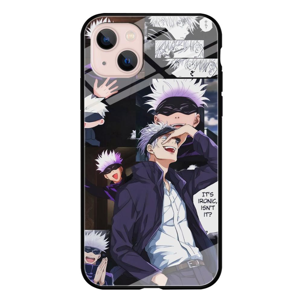 Jujutsu Kaisen Gojo Thinks Ironic iPhone 15 Plus Case-Oxvistore