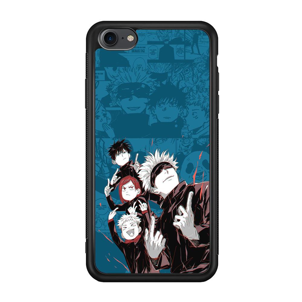 Jujutsu Kaisen Joking with Friends iPhone 7 Case-Rubber Black (2D Case)-Oxvistore