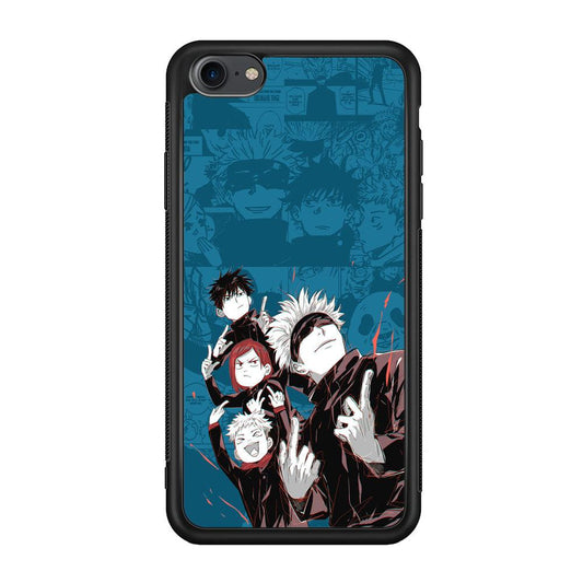Jujutsu Kaisen Joking with Friends iPhone 7 Case-Rubber Black (2D Case)-Oxvistore