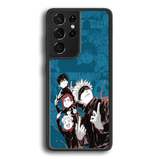 Jujutsu Kaisen Joking with Friends Samsung Galaxy S24 Ultra Case-Rubber Black (2D Case)-Oxvistore
