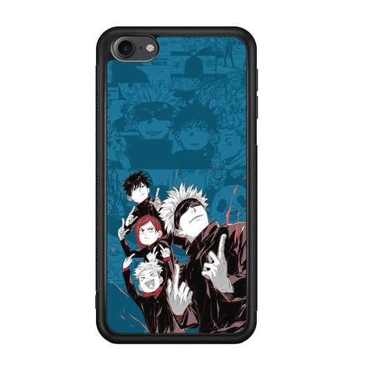 Jujutsu Kaisen Joking with Friends iPod Touch 6 Case-Rubber Black (2D Case)-Oxvistore