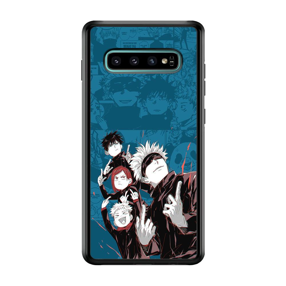 Jujutsu Kaisen Joking with Friends Samsung Galaxy S10 Case-Rubber Black (2D Case)-Oxvistore