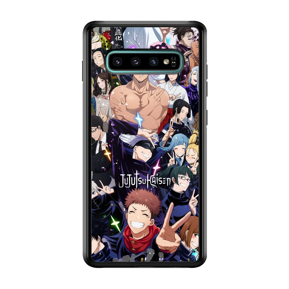 Jujutsu Kaisen Peace for Victory Samsung Galaxy S10 Case-Rubber Black (2D Case)-Oxvistore