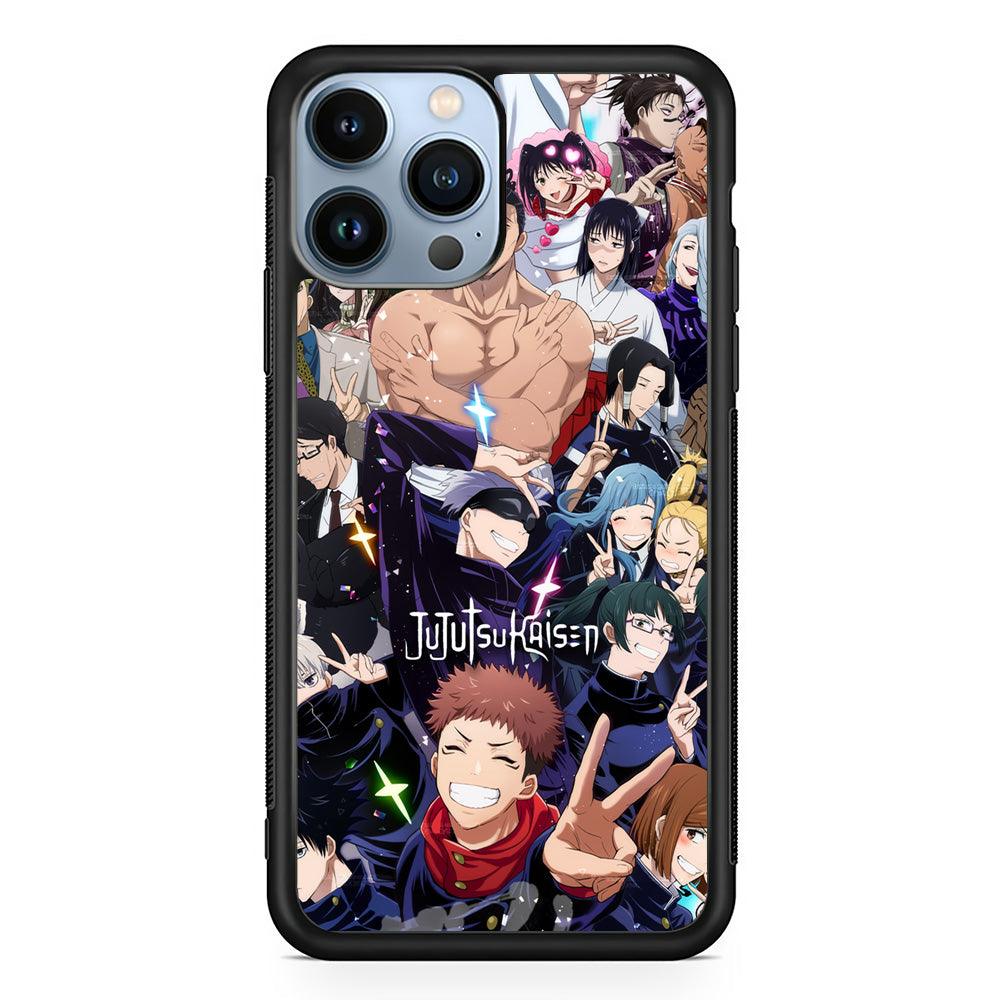 Jujutsu Kaisen Peace for Victory iPhone 13 Pro Max Case-Rubber Black (2D Case)-Oxvistore
