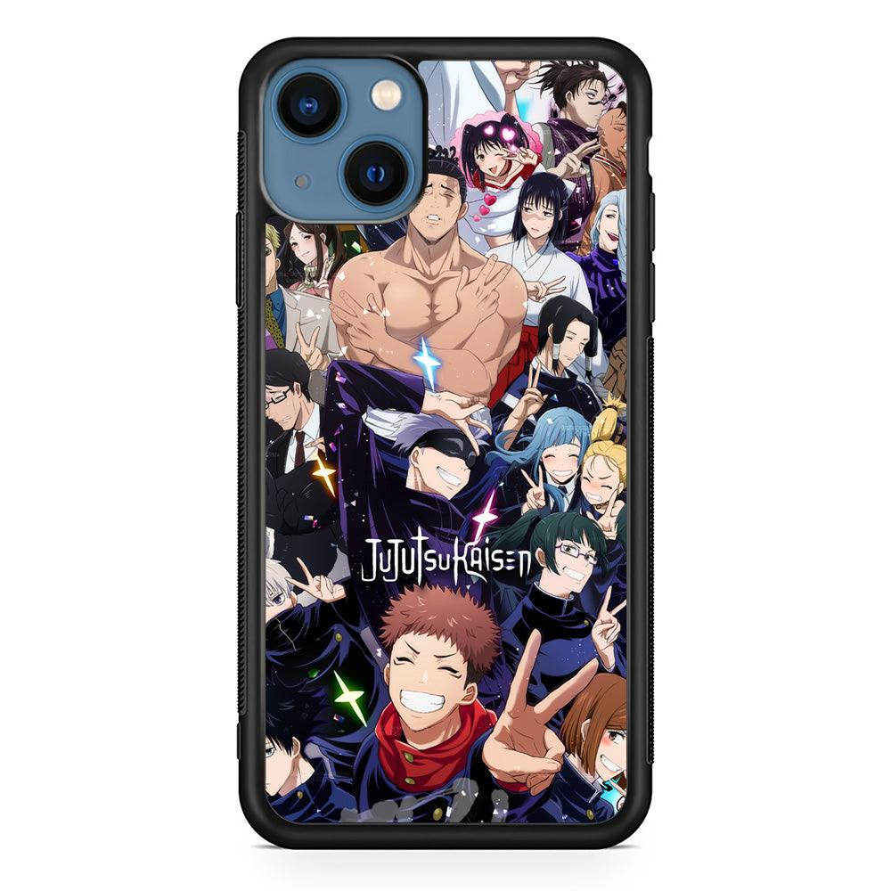 Jujutsu Kaisen Peace for Victory iPhone 15 Case-Rubber Black (2D Case)-Oxvistore