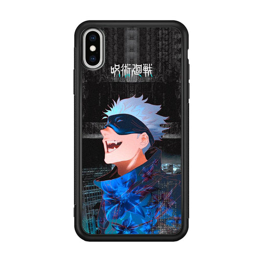 Jujutsu Kaisen Satoru Superiority iPhone XS Case-Rubber Black (2D Case)-Oxvistore