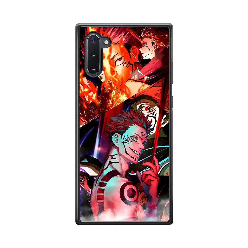 Jujutsu Kaisen Sukuna Pics Collage Samsung Galaxy Note 10 Case-Rubber Black (2D Case)-Oxvistore