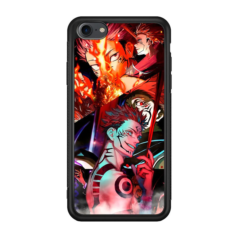 Jujutsu Kaisen Sukuna Pics Collage iPhone 7 Case-Rubber Black (2D Case)-Oxvistore
