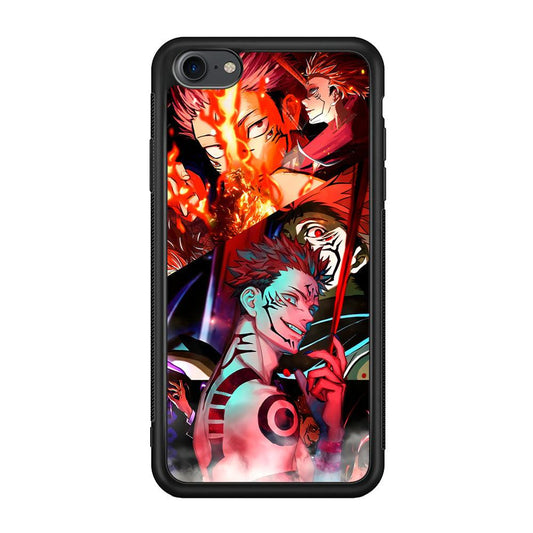 Jujutsu Kaisen Sukuna Pics Collage iPhone 7 Case-Rubber Black (2D Case)-Oxvistore