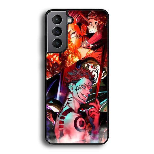 Jujutsu Kaisen Sukuna Pics Collage Samsung Galaxy S22 Case-Rubber Black (2D Case)-Oxvistore