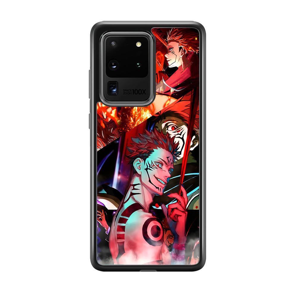 Jujutsu Kaisen Sukuna Pics Collage Samsung Galaxy S20 Ultra Case-Rubber Black (2D Case)-Oxvistore