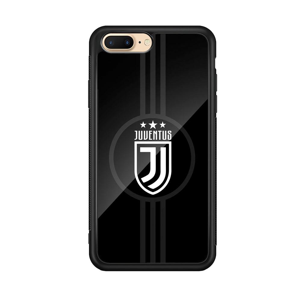 Juventus Shine on Black iPhone 8 Plus Case-Rubber Black (2D Case)-Oxvistore