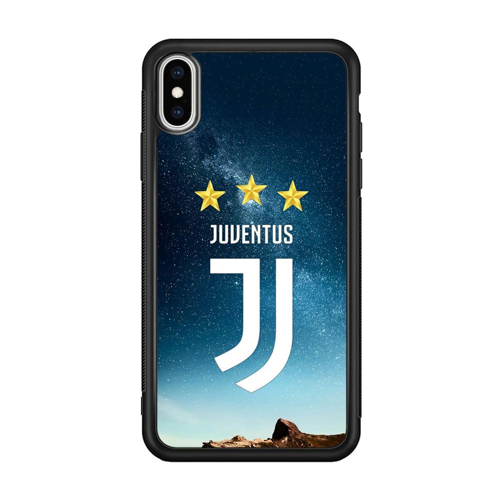 Juventus Star in The Sky iPhone XS Case-Rubber Black (2D Case)-Oxvistore