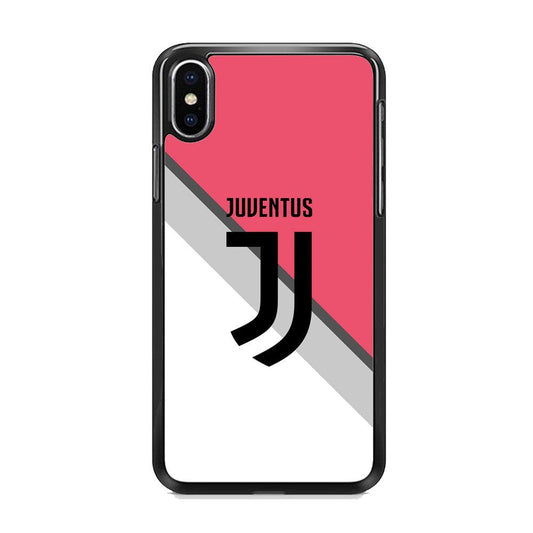 Juventus Pink Jersey iPhone XS Case-Rubber Black (2D Case)-Oxvistore