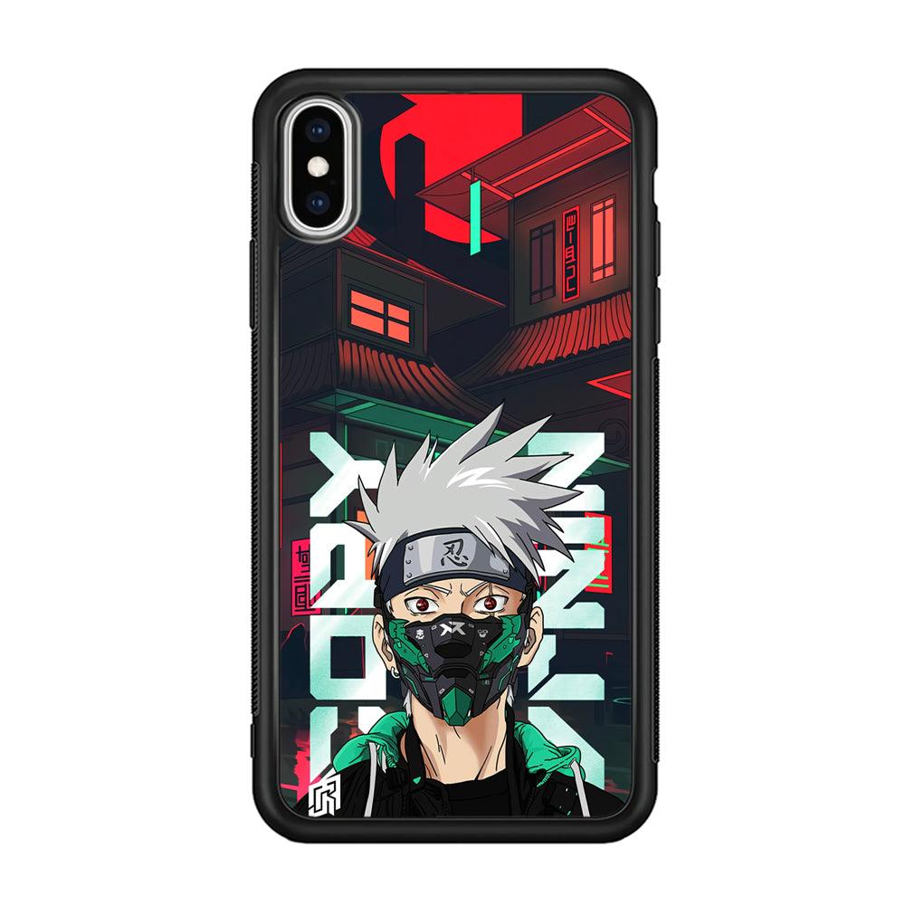 Kakashi The Ultimate Copy Jutsu iPhone XS Case-Rubber Black (2D Case)-Oxvistore