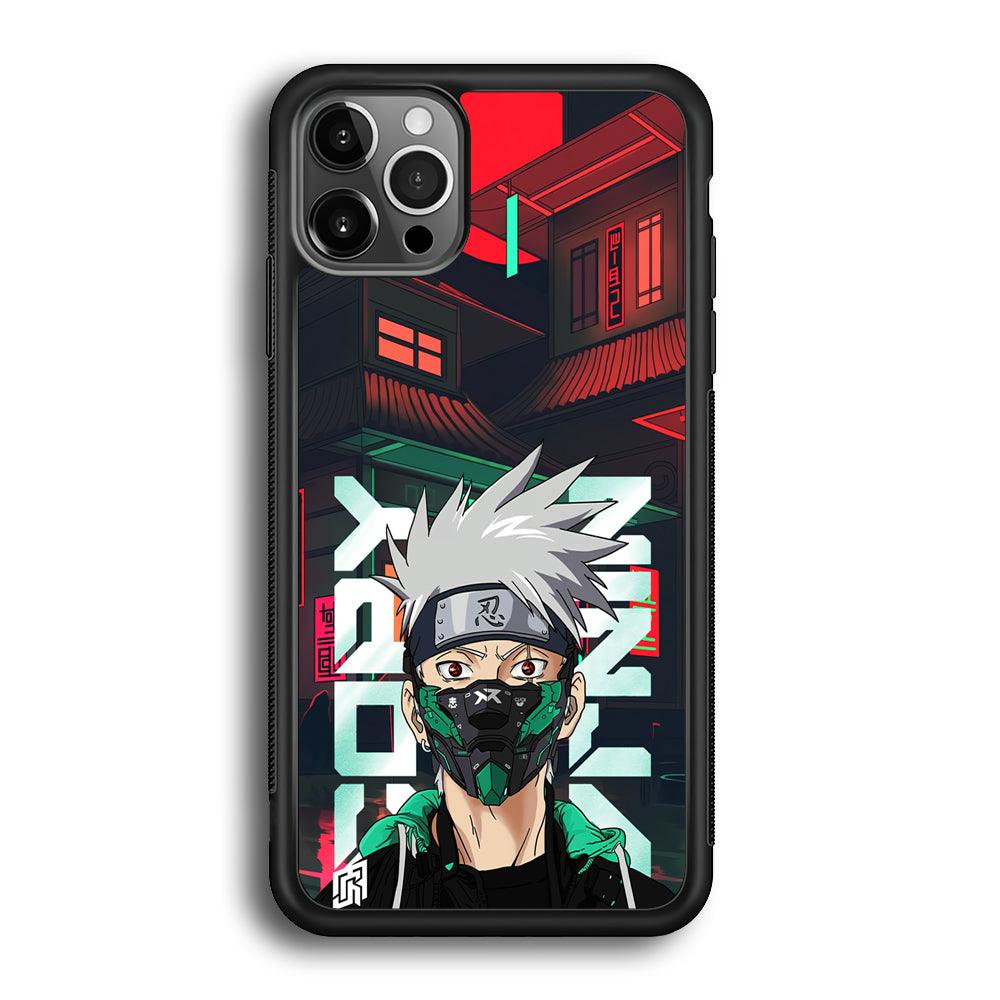 Kakashi The Ultimate Copy Jutsu iPhone 12 Pro Max Case-Rubber Black (2D Case)-Oxvistore