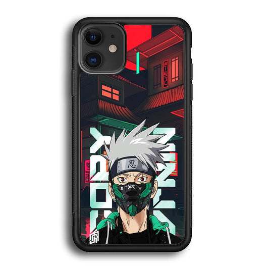 Kakashi The Ultimate Copy Jutsu iPhone 11 Case-Rubber Black (2D Case)-Oxvistore