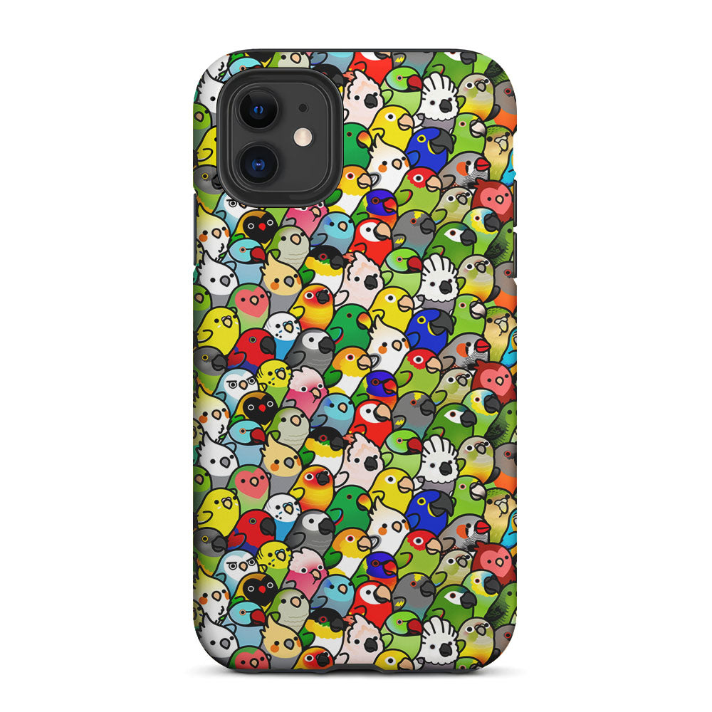 Kawaii Birds Pattern 2 in 1 Tough Phone Case