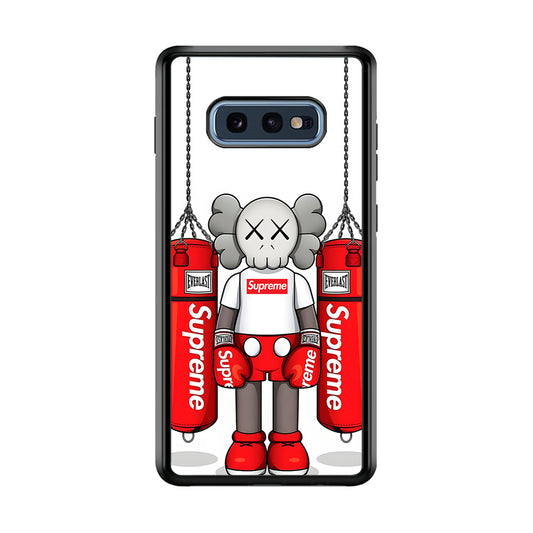 Kaws X Supreme Boxing Hypebeast Samsung Galaxy S10E Case-Rubber Black (2D Case)-Oxvistore