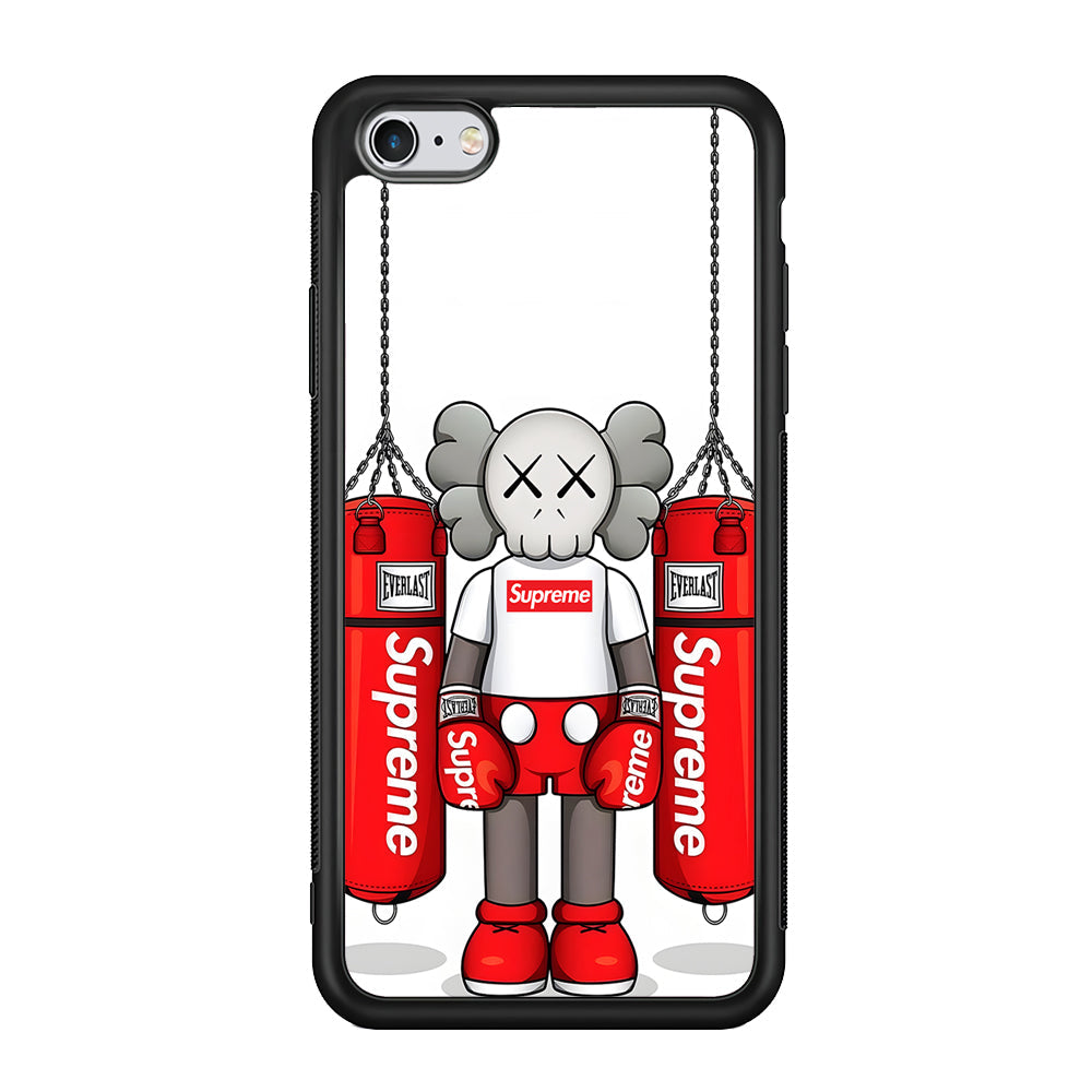 Kaws X Supreme Boxing Hypebeast iPhone 6 Plus | 6s Plus Case-Rubber Black (2D Case)-Oxvistore