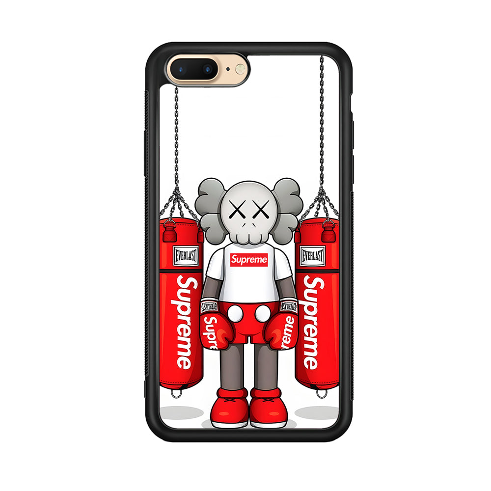 Kaws X Supreme Boxing Hypebeast iPhone 7 Plus Case-Rubber Black (2D Case)-Oxvistore
