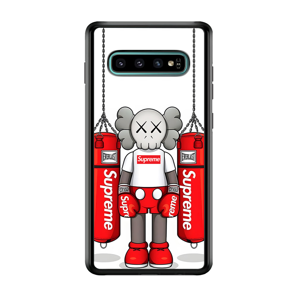 Kaws X Supreme Boxing Hypebeast Samsung Galaxy S10 Case-Rubber Black (2D Case)-Oxvistore