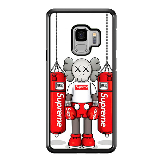 Kaws X Supreme Boxing Hypebeast Samsung Galaxy S9 Case-Rubber Black (2D Case)-Oxvistore