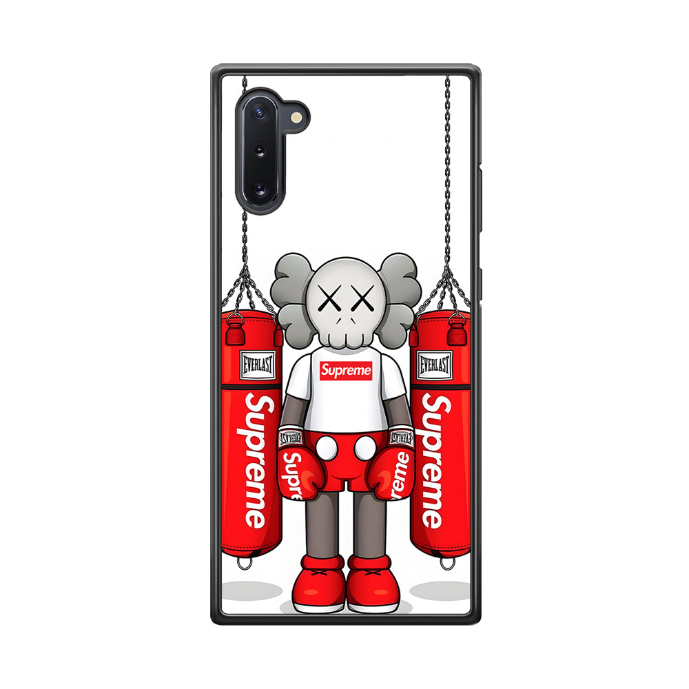 Kaws X Supreme Boxing Hypebeast Samsung Galaxy Note 10 Case-Rubber Black (2D Case)-Oxvistore