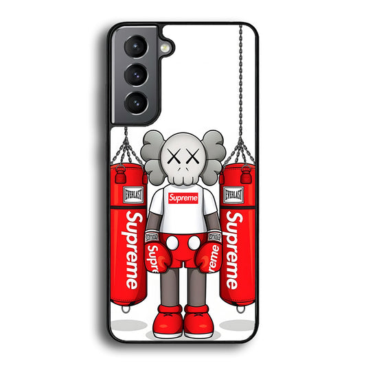 Kaws X Supreme Boxing Hypebeast Samsung Galaxy S22 Case-Rubber Black (2D Case)-Oxvistore