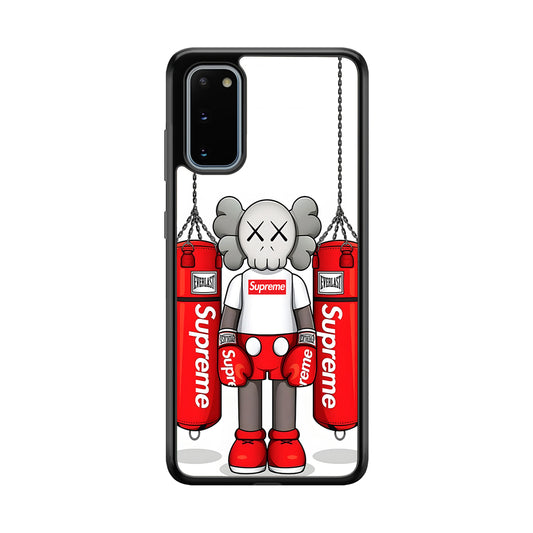 Kaws X Supreme Boxing Hypebeast Samsung Galaxy S20 Case-Rubber Black (2D Case)-Oxvistore