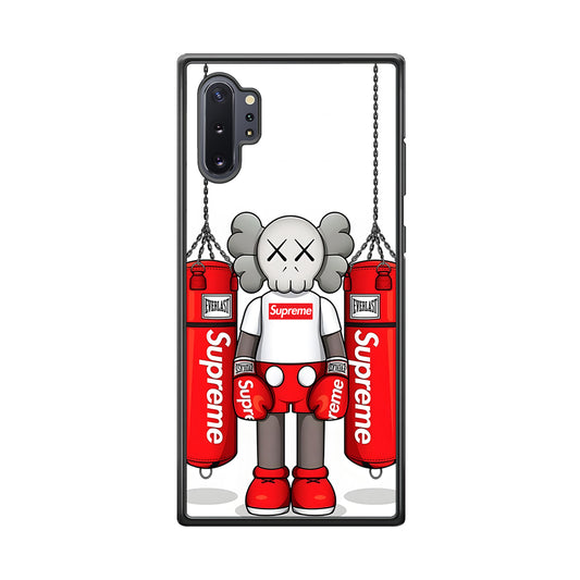 Kaws X Supreme Boxing Hypebeast Samsung Galaxy Note 10 Plus Case-Rubber Black (2D Case)-Oxvistore
