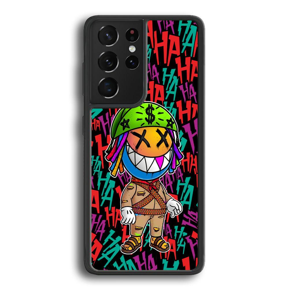 Keep Smiling Whatever The Case Samsung Galaxy S21 Ultra Case-Rubber White (2D Case)-Oxvistore