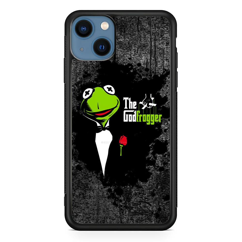Kermit Frog is Godfrogger iPhone 14 Plus Case-Rubber Black (2D Case)-Oxvistore