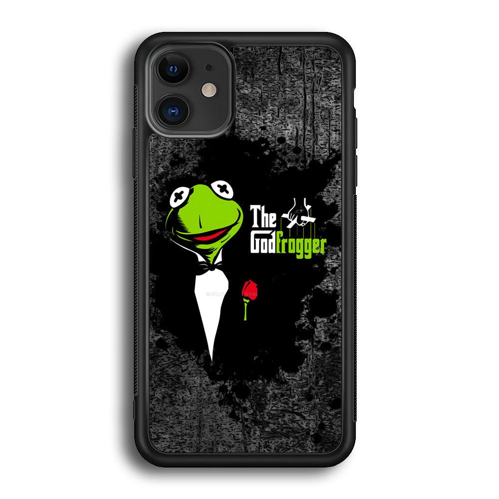 Kermit Frog is Godfrogger iPhone 11 Case-Rubber Black (2D Case)-Oxvistore