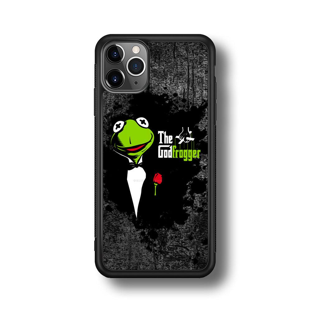 Kermit Frog is Godfrogger iPhone 11 Pro Max Case-Rubber Black (2D Case)-Oxvistore